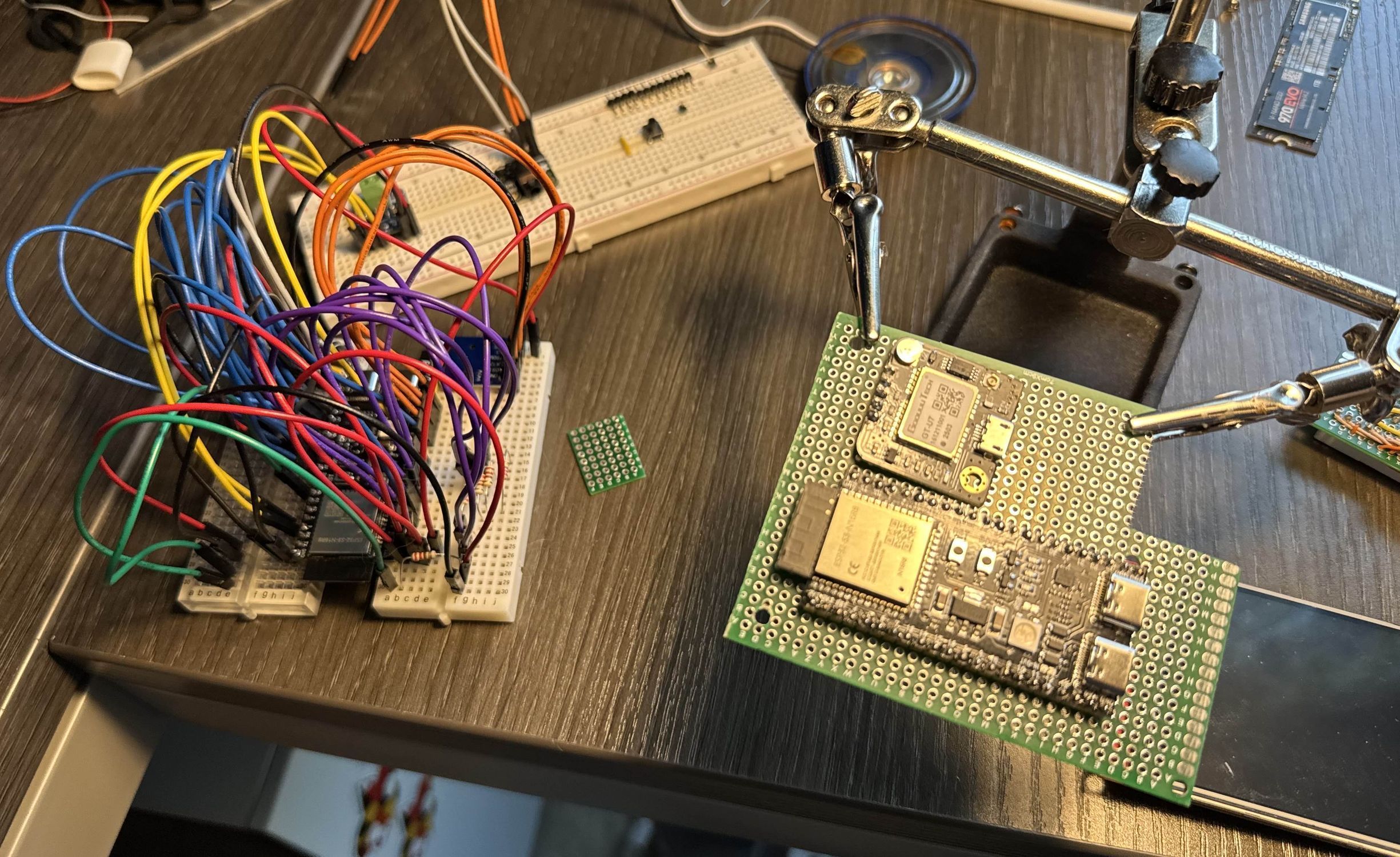 Laid out on the Perfboard